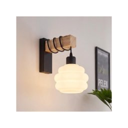 Brilagi - Aplica de perete WOOD GLASS 1xE27/60W/230V pin/negru/alb