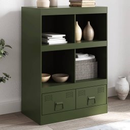 Dulap înalt verde maslina 67x39x95 cm otel GartenMobel Dekor