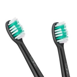 Rezerve standard Teesa Sonic Black pentru periuta sonica, 2 bucati, peri medii