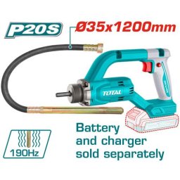 Vibrator de beton TOTAL 20V, 190Hz, Ø35x1200 mm, fara acumulator