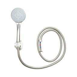 Set para de dus cu 5 functii, furtun zincat 1,5 m si suport perete, crom