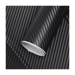 Folie carbon 3D neagra autoadeziva, anti-bule, 1.5 x 9 m pentru colantare