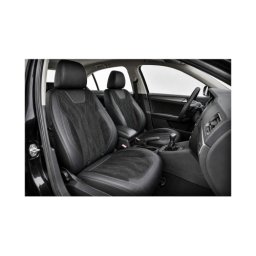 Huse scaune auto universale Premium 9D negre, imitatie piele si Alcantara