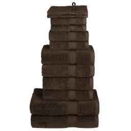 Set de prosoape premium SOLUND, 12 piese, maro, 600 g/m² GartenMobel Dekor