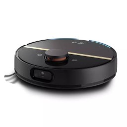 Robot de Aspirare Philips Seria 7000 Aqua XU7000/01 Aspirator si Mop 5000Pa 5200mAh Autonomie pana la 180min 6 Senzori Sac 3l 5xHarti Filtru EPA11 Lavabil HomeRun Negru/Auriu