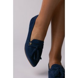 Pantofi Sabine din piele naturala intoarsa bleumarin – Outlet