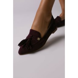 Pantofi Sabine din piele naturala intoarsa mov inchis – Outlet