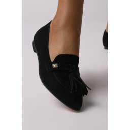 Pantofi Sabine din piele naturala intoarsa neagra – Outlet