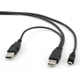 CABLU USB2.0 la Mini-USB GEMBIRD 1.8m, (AM/5P), 2 x USB2.0 la Mini-USB, black