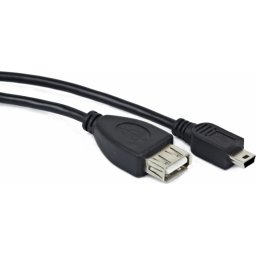 CABLU OTG GEMBIRD 0.15 m, adaptor Mini-USB la USB2.0 (mama) (5P/AF), black