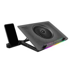 Cooler Laptop Cooler Laptop Max. 15.6" Cooling Pad 5 Ventilatoare Flux de Aer 70 CFM Unghi Ajustabil 5 Pozitii USB Suplimentar Suport Telefon 56dB Negru