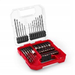 Set 40 burghie si biti 25 mm, suport biti cu schimbare rapida, chei tubulare, burghiu cap infundat, cutie de depozitare