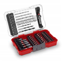 Set 39 biti si burghie biti de 25 mm, burghie de metal, burghie pentru lemn, burghie pentru piatra, suport biti 60 mm, chei tubulare, freza cu cap infundat, cutie de depozitare