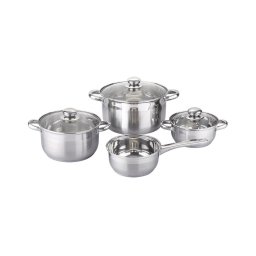 Set vase de gatit Michelino, 7 piese, otel inoxidabil, inductie, argintiu