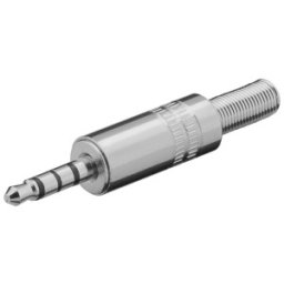 Mufa Tata 3.5 mm, Stereo, 4 Contacte, Metal, cu Protector Cablu