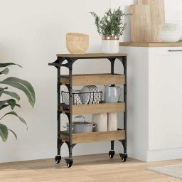 Troler de Bucatarie Stejar Artizanal 53 x 20 x 76 cm GartenMobel Dekor