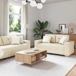Canapea 2 pcs Bej 221 x 80 x 80 cm Material textil din in GartenMobel Dekor