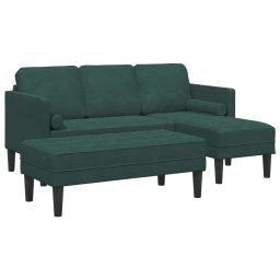 Set de canapea cu perna 2 pcs Verde închis Poliester GartenMobel Dekor