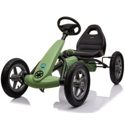 Kart cu pedale pentru copii Karera verde, cu roti gonflabile