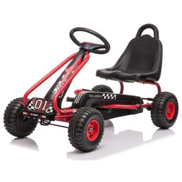 Kart cu pedale pentru copii KidsCare G201 rosu, frana de mana, scaun reglabil