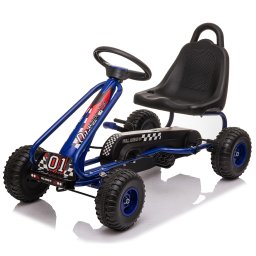 Kart cu pedale pentru copii G201 KidsCare albastru, frana de mana