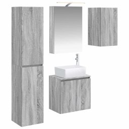 Set dulap baie 5 pcs Sonoma gri 50 x 14,5 x 70 cm GartenMobel Dekor