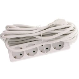 Prelungitor cu 4 prize, cablu 3x1.5 mm², 5 m, fara intrerupator, Rebel