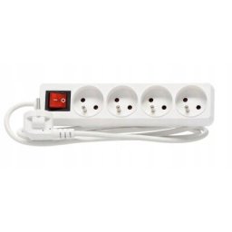 Prelungitor cu 4 prize si întrerupator, cablu 3x1.5 mm², 2 m, Rebel