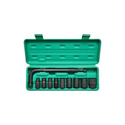 Trusa chei tubulare Cr-Mo 1/2 inch 10-24 mm cu prelungitor L, 10 piese