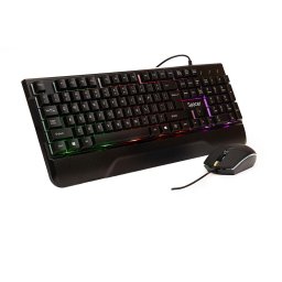 Tastatura KIT gaming SPACER USB INVICTUS, tastatura RGB rainbow + mouse optic 7 culori, black, "SPGK-INVICTUS" (include TV 0.8lei)