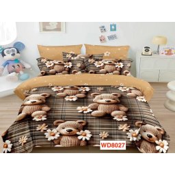 Lenjerii de pat cu imprimeu 5D, cearceaf cu elastic, identice cu poza, WD8027