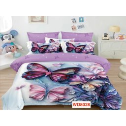Lenjerii de pat cu imprimeu 5D, cearceaf cu elastic, identice cu poza, WD8028