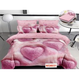 Lenjerii de pat cu imprimeu 5D, cearceaf cu elastic, identice cu poza, WD8031