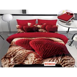 Lenjerii de pat cu imprimeu 5D, cearceaf cu elastic, identice cu poza, WD8034