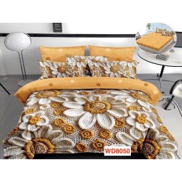 Lenjerii de pat cu imprimeu 5D, cearceaf cu elastic, identice cu poza, WD8050