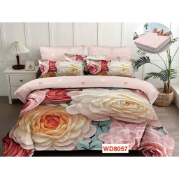 Lenjerii de pat cu imprimeu 5D, cearceaf cu elastic, identice cu poza, WD8057