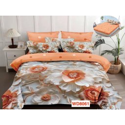 Lenjerii de pat cu imprimeu 5D, cearceaf cu elastic, identice cu poza, WD8061