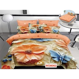 Lenjerii de pat cu imprimeu 5D, cearceaf cu elastic, identice cu poza, WD8062