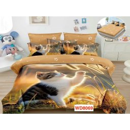 Lenjerii de pat cu imprimeu 5D, cearceaf cu elastic, identice cu poza, WD8069
