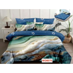 Lenjerii de pat cu imprimeu 5D, cearceaf cu elastic, identice cu poza, WD8070