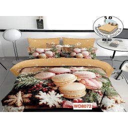 Lenjerii de pat cu imprimeu 5D, cearceaf cu elastic, identice cu poza, WD8072