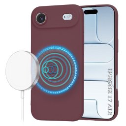 Husa de protectie Techsuit SoftFlex MagSafe compatibil cu iPhone 17 Air, Plum Red