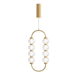 Pendul Maytoni Amulet, 16W LED, sticlă transparentă, metal auriu