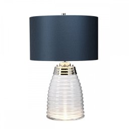 Veioză clasica, sticla, abajur turcoaz, Milne, E27, 1x60W, LED GU10, 1x7W, H:643 mm, QN-MILNE-TL-TEAL