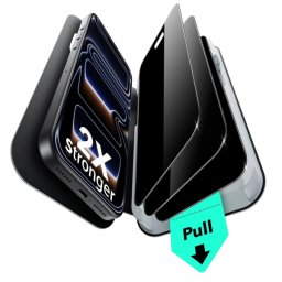 Folie de protectie Ecran Privacy ESR UltraFit Classic pentru Apple iPhone 18 Pro Max, Sticla Securizata, Full Glue, Set 3 bucati