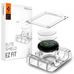 Folie Protectie Spigen Elite Shield EZ FIT pentru Google Pixel Watch 45mm Series, Set 2 bucati, Sticla Securizata, Transparenta AFL08525