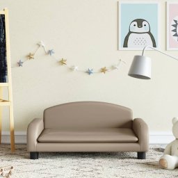 Canapea pentru copii, cappuccino, 70x45x30 cm, piele ecologica GartenMobel Dekor