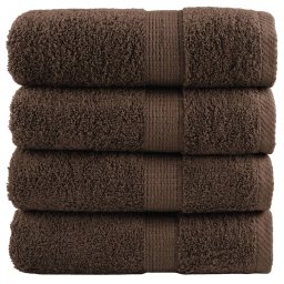 Prosoape de baie premium SOLUND, 4 buc., maro, 30 x 30 cm, 600 g/m² GartenMobel Dekor