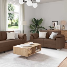Canapea 3 pcs Maro 219 x 80 x 82 cm Material textil din in GartenMobel Dekor