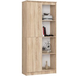 Dulap cu usa si 8 etajere din PAL, 80x35x180 cm, stejar sonoma